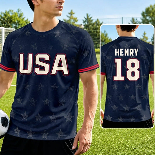 Custom Men's USA 2026 Soccer Jersey Shirt, Personalized Name Number Football Jersey, Sports Gift for Soccer Lovers, Glory In Every Stitch