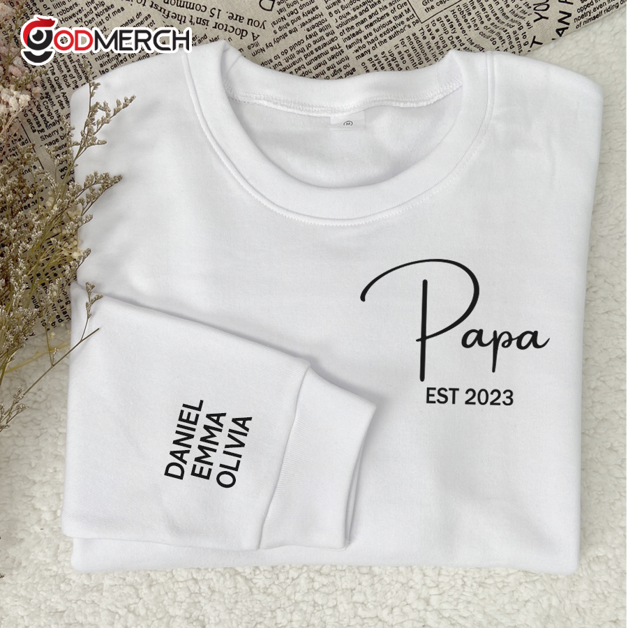 Papa Est And Grandkids TH Sweatshirt
