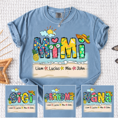 Comfort Colors® Cute Vacation Mimi Shirt with Pineapple and Sunglasses Design for Family