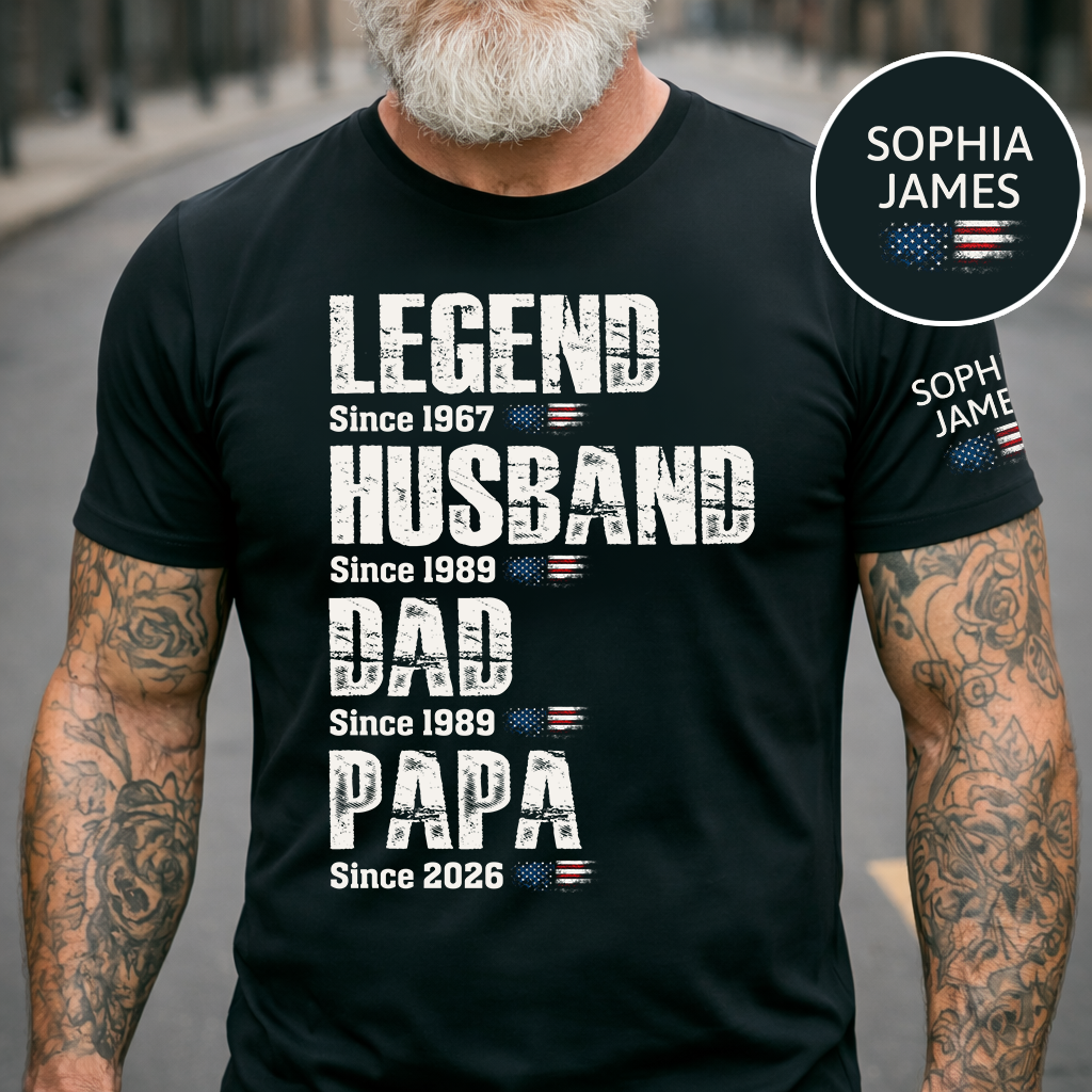 Legend Husband Dad Papa Family Shirt, Unique Personalized Gift for Father and Grandfather
