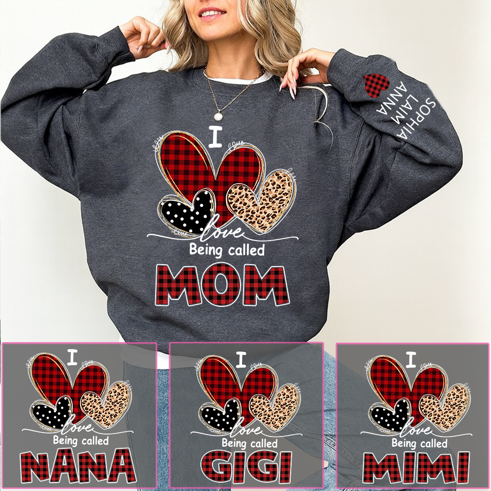 I Love Being Called Mom Sweatshirt, Personalized Mom Shirt with Kids Names
