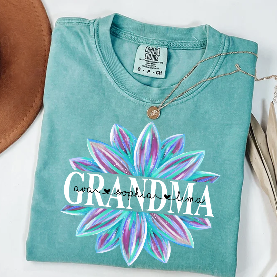 Comfort Colors® Grandma Flower 2 Color Trend Shirt, Gift For Grandma T-Shirt