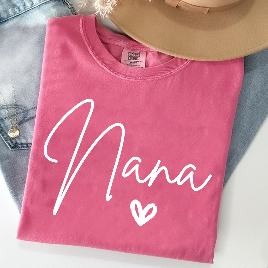 Comfort Colors® Nana Heart, Custom Gifts for Grandma and Grandchild
