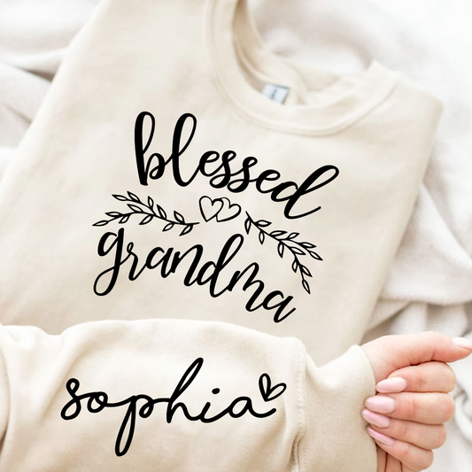 Custom Blessed Grandma Heart And Kids LTP01