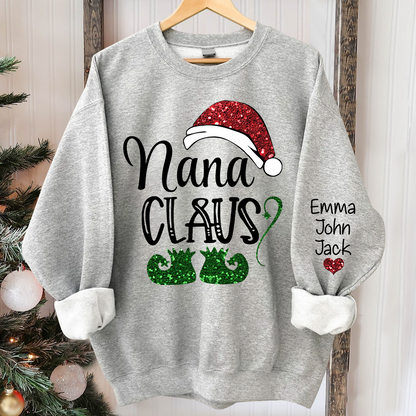 Personalized Nana Claus And Kids Sweatshirt