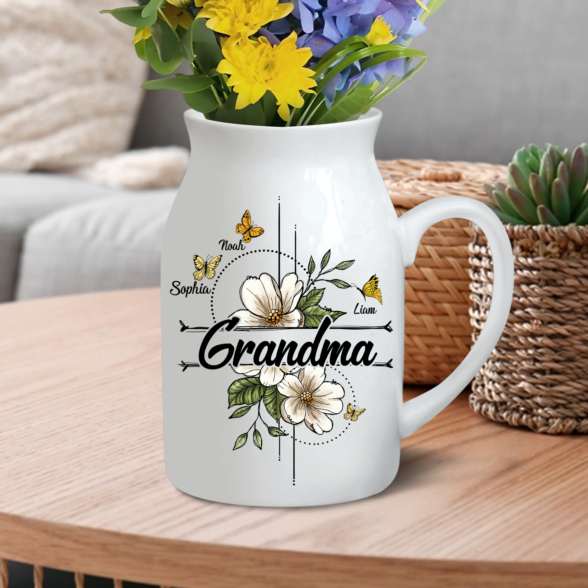 Flowers For Grandma And Kids - Custom Home Decoration Flower Vase According To Family Requirements, Ceramic Flower Vase