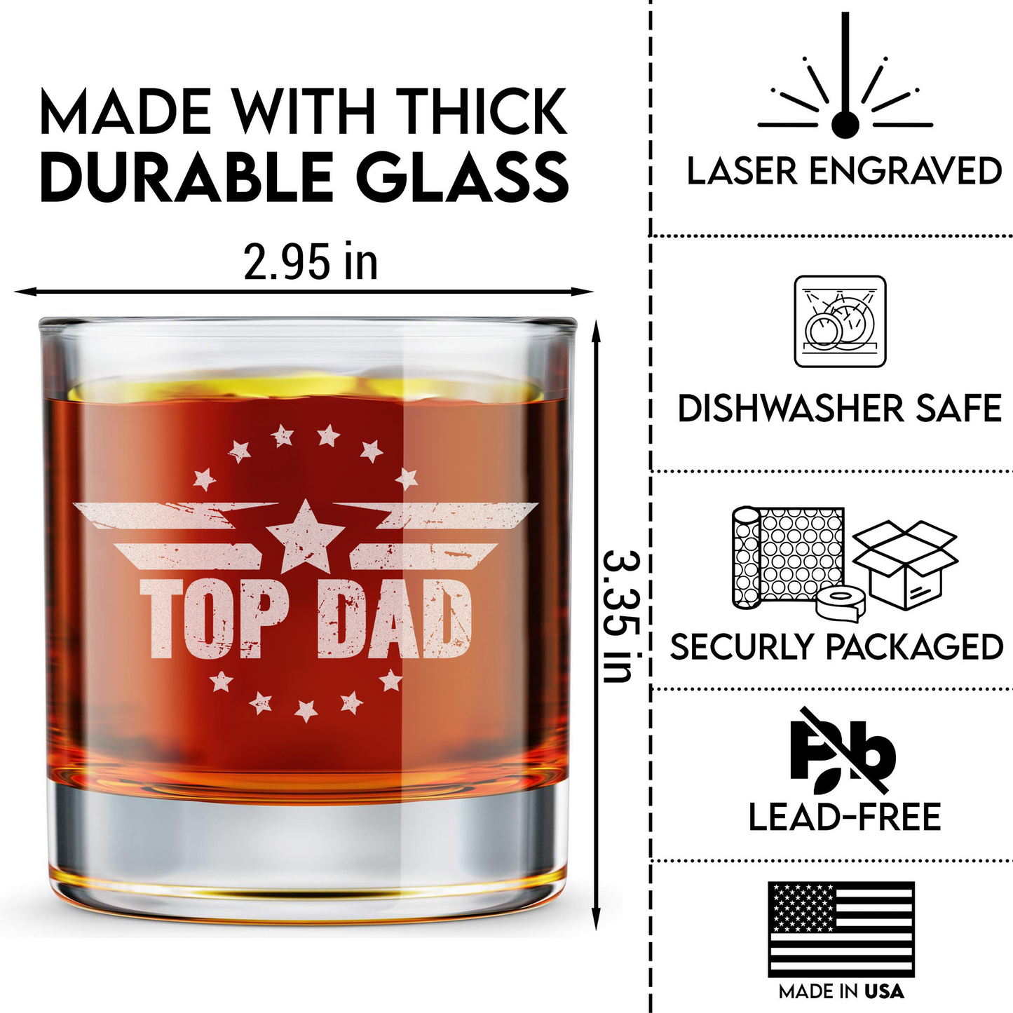 Top Dad - Daddy And Kids Whiskey Glass
