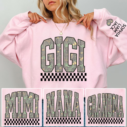 Personalized Gigi Sweatshirt, Modern Block Letter Grandma Crewneck