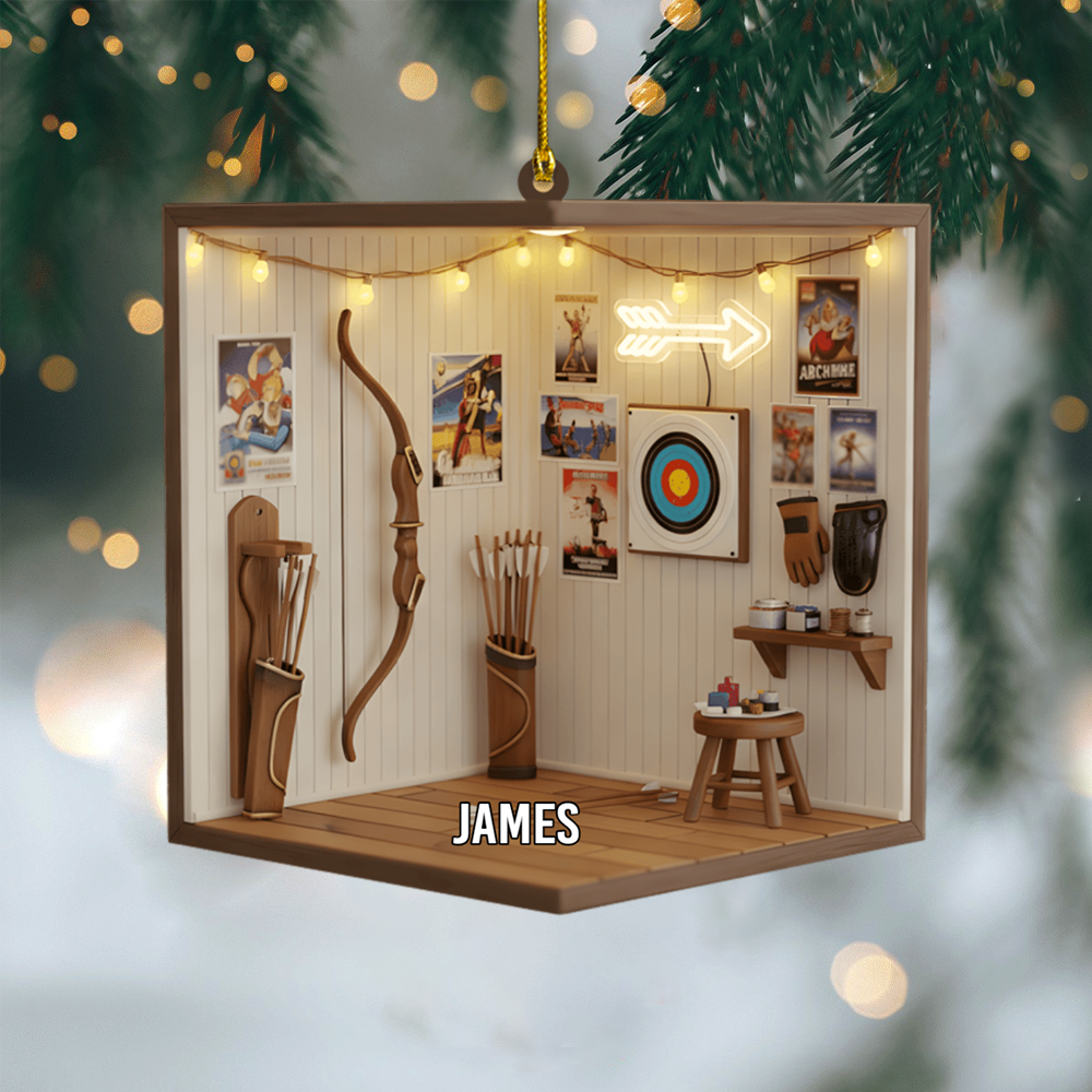 Personalized Archery Ornament 2025 – Custom Archery Room Christmas Ornament, Unique Gift for Archers & Bow Hunters Ornament