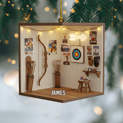 Personalized Archery Ornament 2025 – Custom Archery Room Christmas Ornament, Unique Gift for Archers & Bow Hunters Ornament