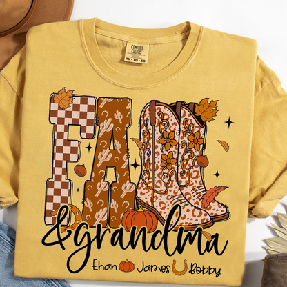 Comfort Colors® Cute Personalized Fall & Grandma Costume, Gift With Grandma And Grandchild Names