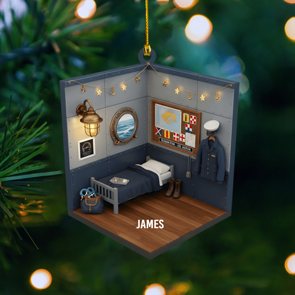 Personalized Sailor Ornament 2025 – Custom Nautical Bedroom Ornament, Navy Military Keepsake Gift for Sailors and Veterans Ornament
