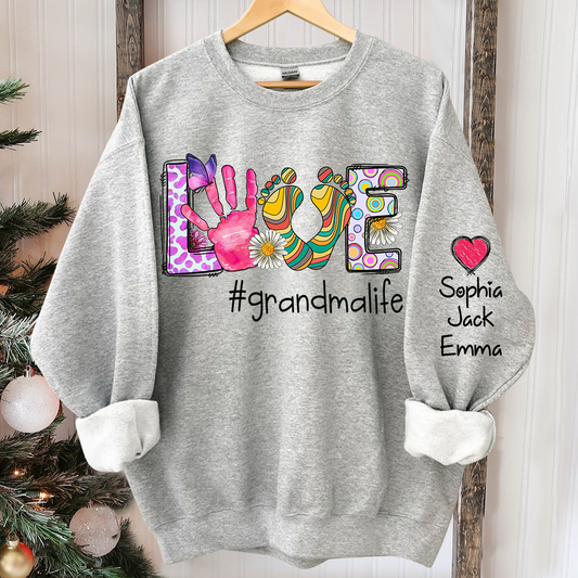 Personalized Love Color Grandma Witch Grandkids Sweatshirt
