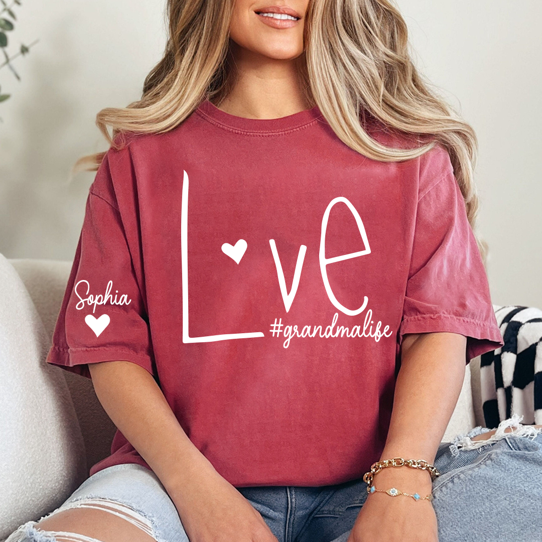 Personalized Love Grandma Life Heart, Custom Nicknames for Grandma and Kids