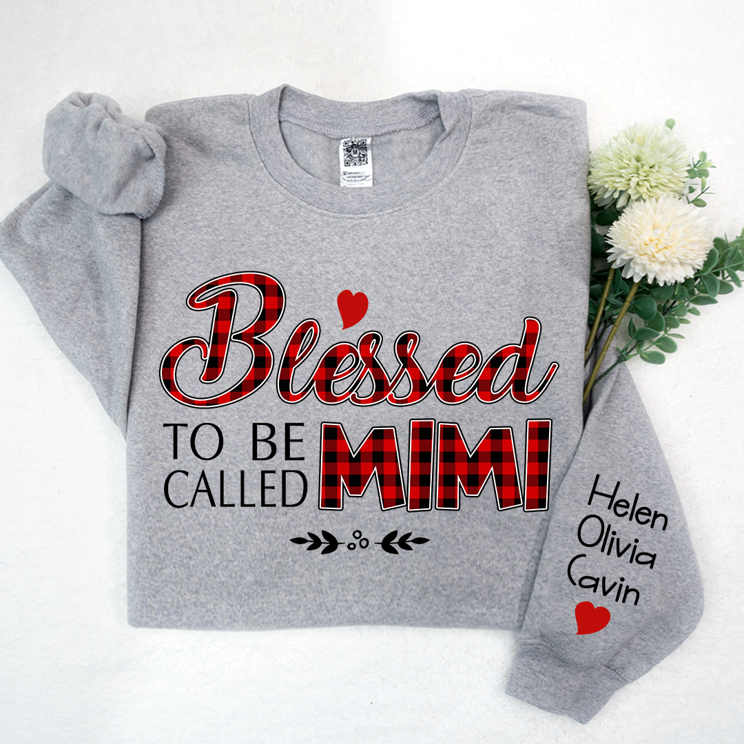 Blessed To Be Called Mimi, Custom Mimi & Kids, Grandma Gift TH Sweatshirt