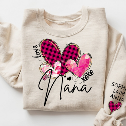 Customized Valentine Pink Xoxo Valentine Design, Personalized Nana with Kids Name