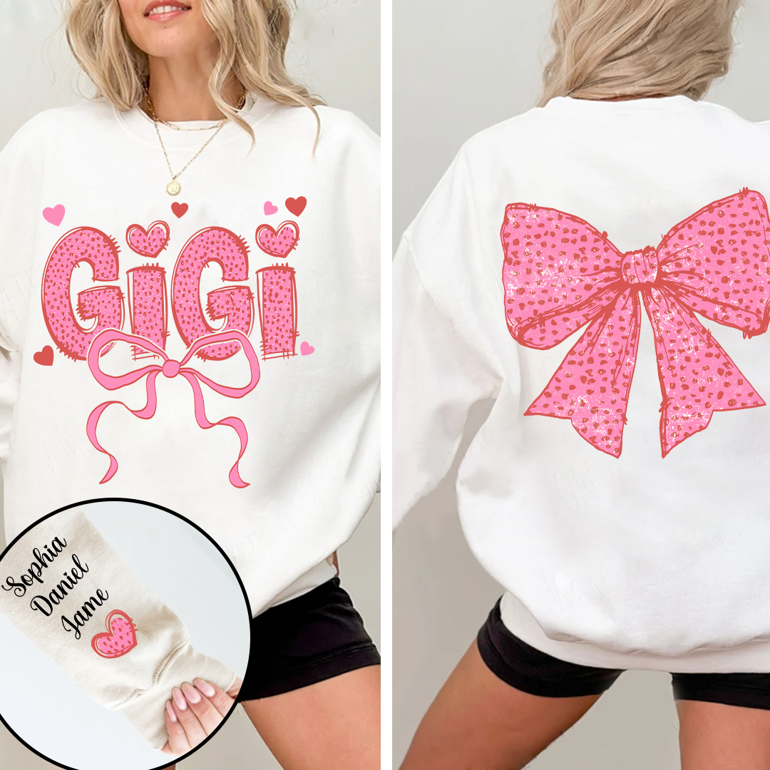I Love Being Gigi Valentine Pink Heart Sweatshirt