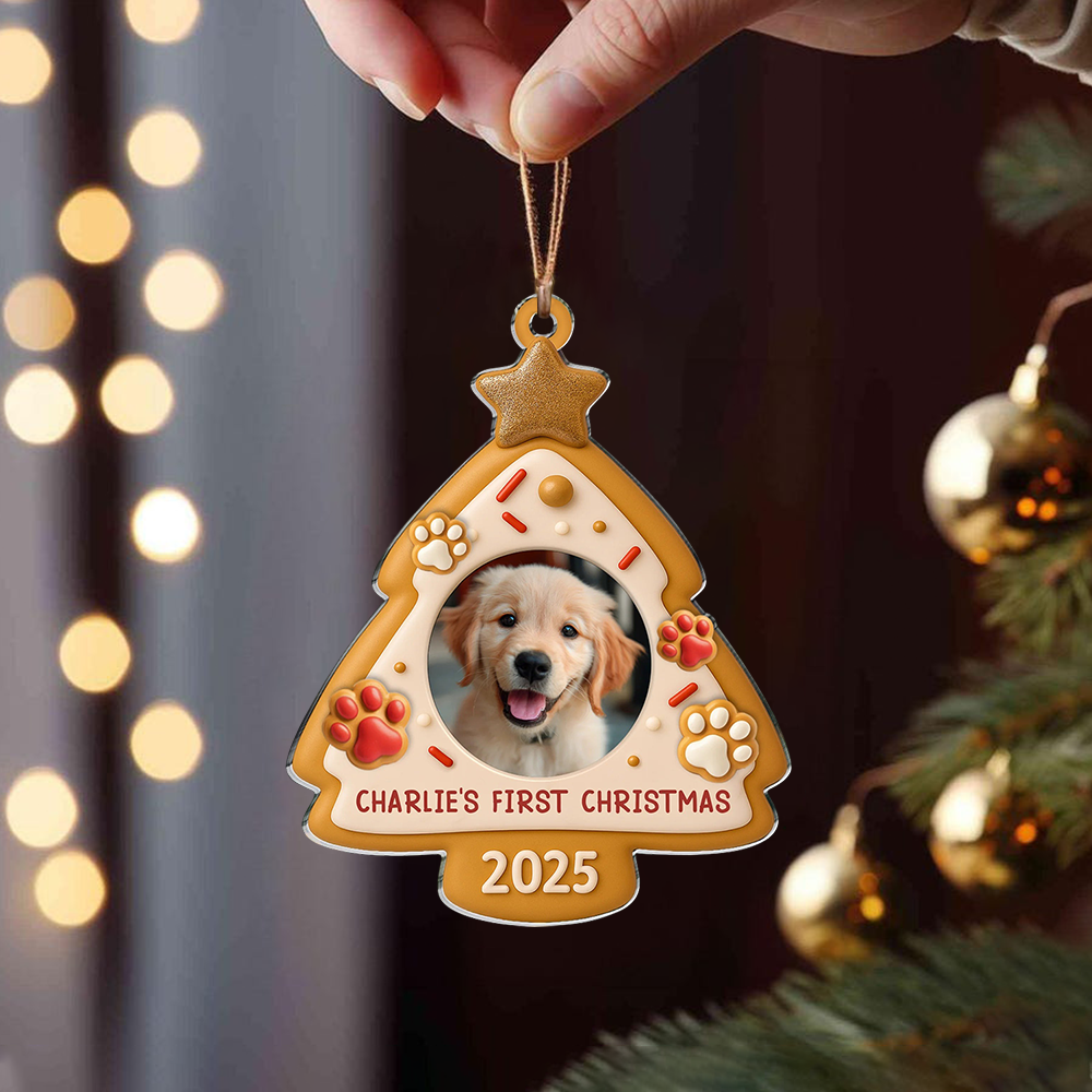 Personalized Pet Photo Ornament, Custom Dog or Cat Picture & Name Christmas Tree Decoration 2025