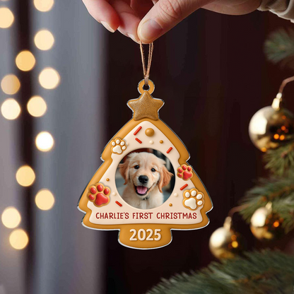 Personalized Pet Photo Ornament, Custom Dog or Cat Picture & Name Christmas Tree Decoration 2025