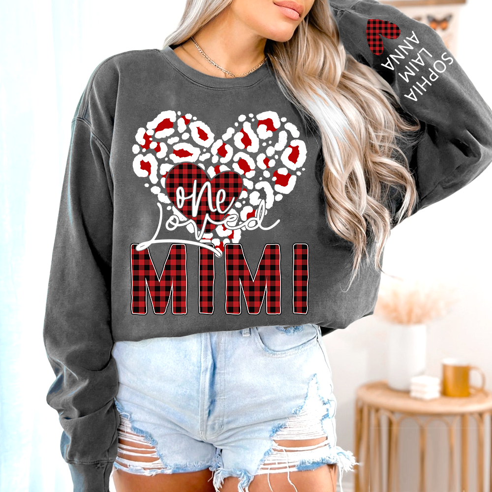Personalized One Love Mimi Sweatshirt, Custom Grandma And Kids, Gift For Design for Valentine