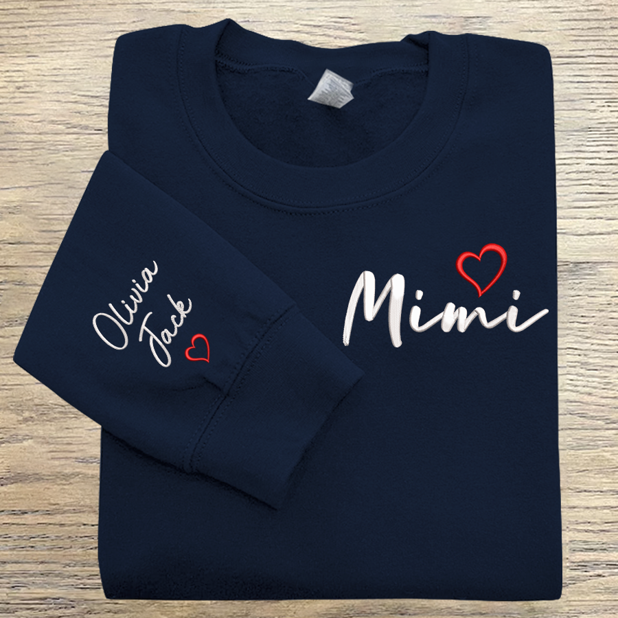 Custom Embroidered Mimi And Grandkids Sweatshirt