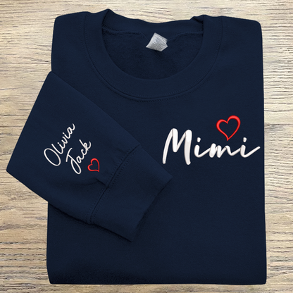 Custom Embroidered Mimi And Grandkids Sweatshirt