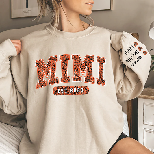 Mimi Leopard Fall Autumn And Grandkids, Gift For Grandma Autumn TH Sweatshirt