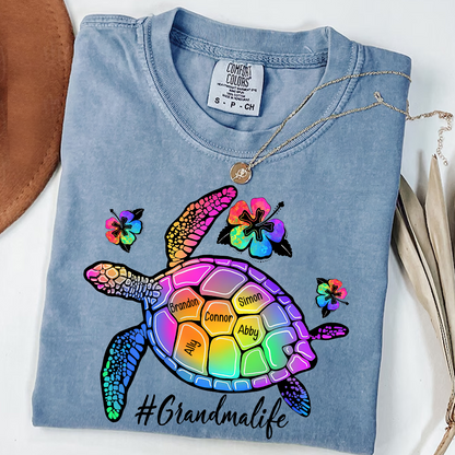 Comfort Colors® Grandma Life Turtle With Grandkids Summer T-Shirt, Gift For Grandma T-Shirt
