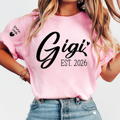 Personalized Gigi Shirt EST. 2026 – Custom Grandma Gift Tee for Women