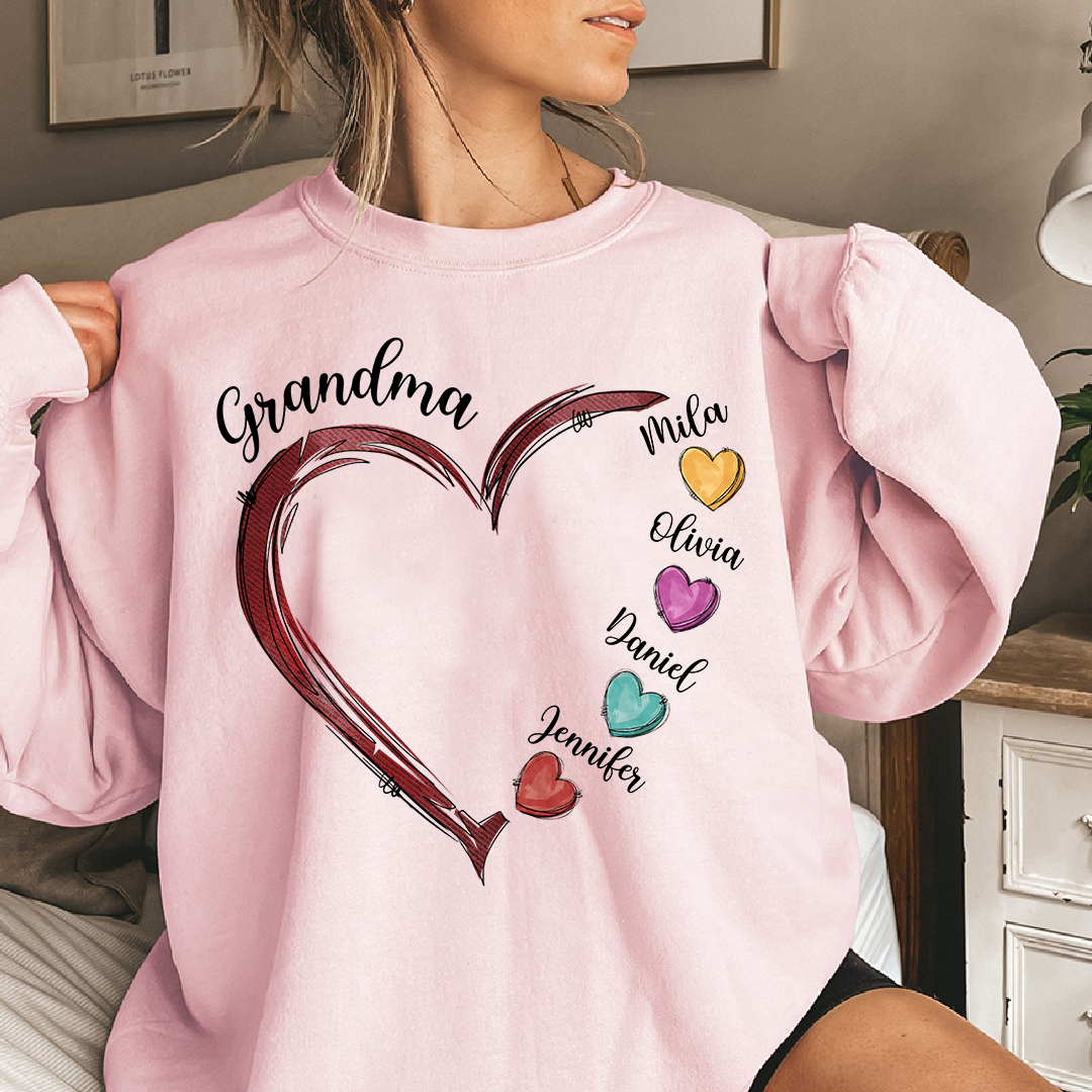Valentine's Love Heart For Grandma And Kids LTP01