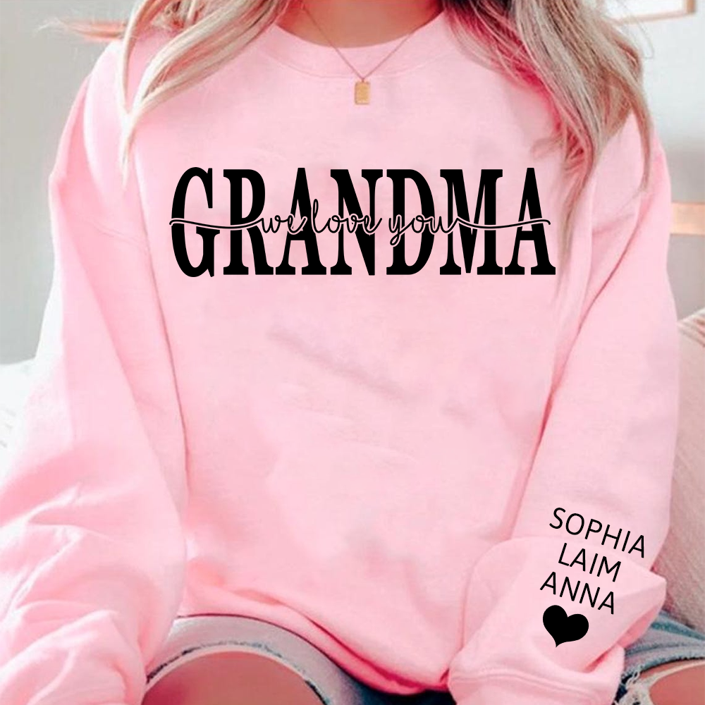 Grandma Sweatshirt Loved Beyond Measure, Personalized Grandma Crewneck with Grandkids Names, Minimal Family Style