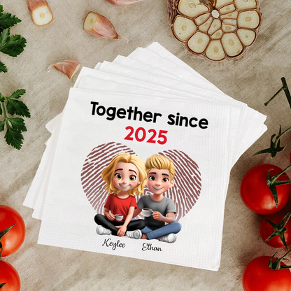 Personalized Together Since Couple, Anniversary Gifts, Gift For Couples, Husband Wife Napkins Napkinds
