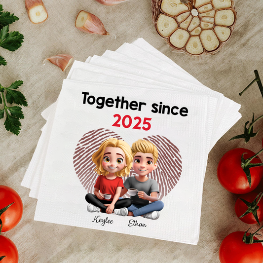Personalized Together Since Couple, Anniversary Gifts, Gift For Couples, Husband Wife Napkins Napkinds