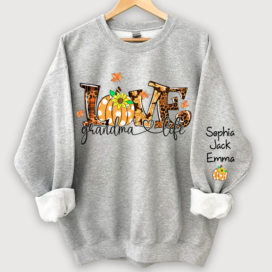 Personalized Love Grandmalife Pumpkin autumn Sweatshirt