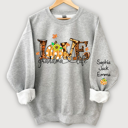 Personalized Love Grandmalife Pumpkin autumn Sweatshirt