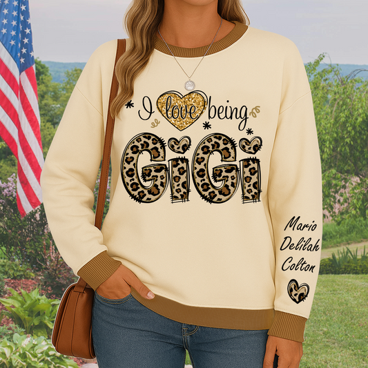 Personalized I Love Being Mimi Leopard Sweatshirt Mix
