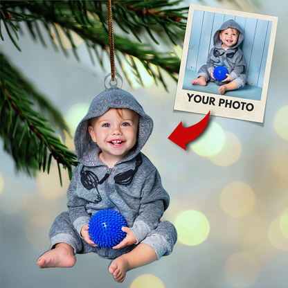Custom Photo Christmas Ornament, Personalized Cutout Picture Acrylic Tree Decoration Keepsake