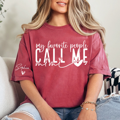 Personalized My Favorite People Call Me Mimi TShirt, Custom Name Tee For Grandma And Kids