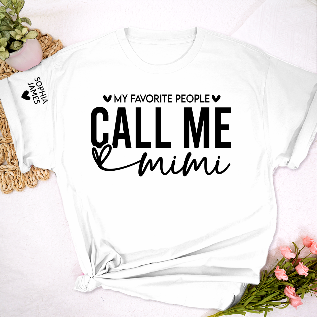 My Favorite People Call Me Mimi Shirt, Personalized Grandma T-Shirt, Custom Mimi Apparel for Women