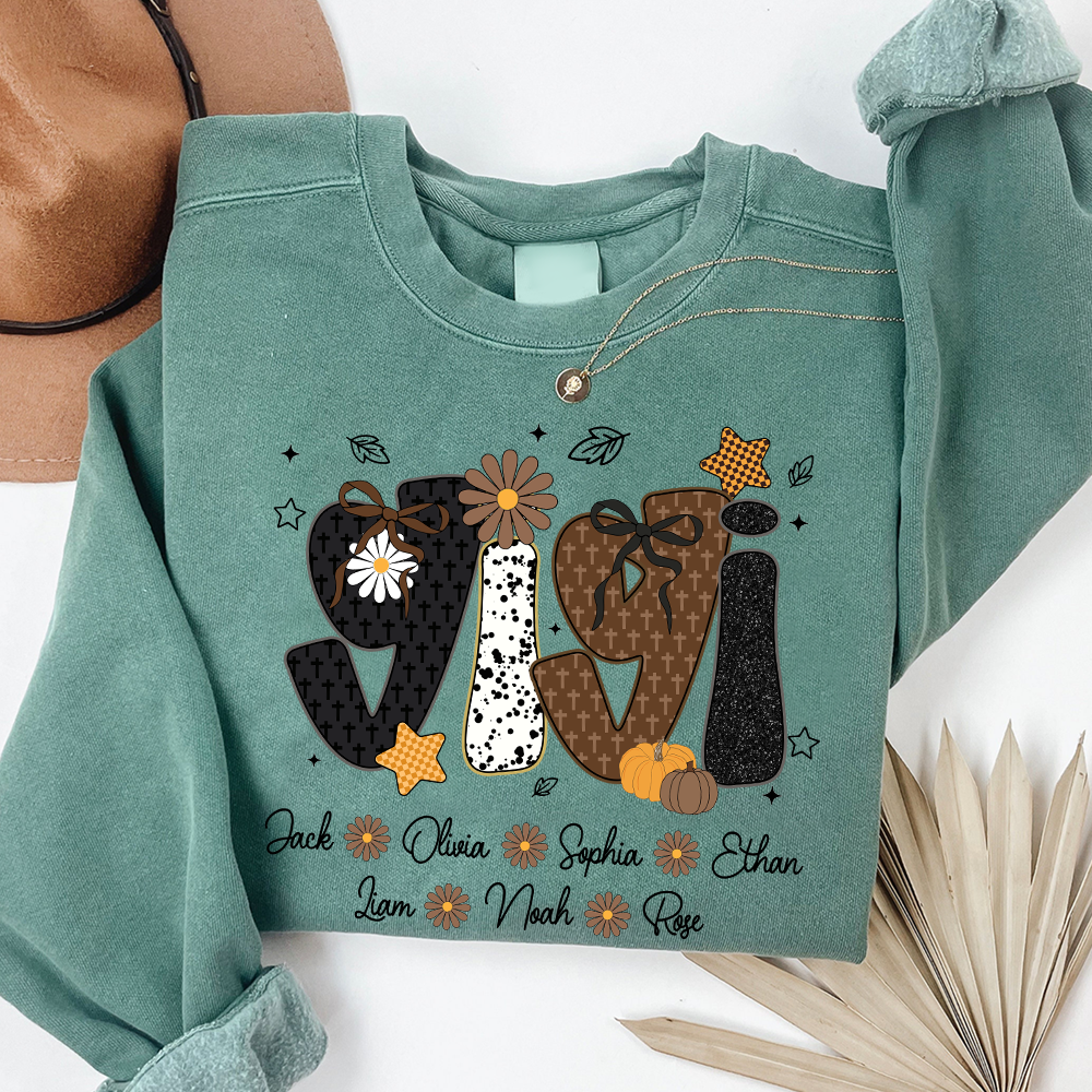 Personalized Grandma Grace, Prayer Sweatshirt, Custom Gigi Nickname with Baby Name