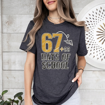 67 Days of School Shirt, Teacher Countdown Tee, Back to School Teacher Shirt, Funny School Days T-Shirt for Educators