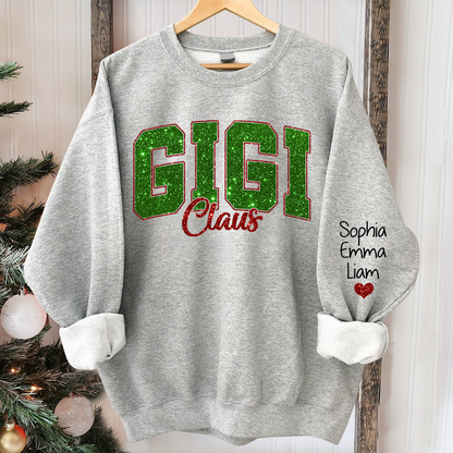 Glitter Gigi Claus Green Christmas And Kids 2014 Sweatshirt