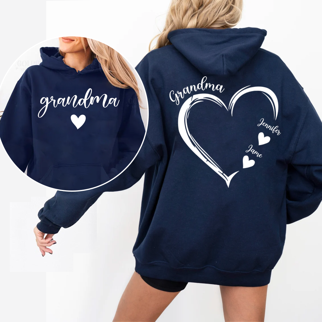 Grandma And Grandkids Heart Personalize Sweatshirt Mix