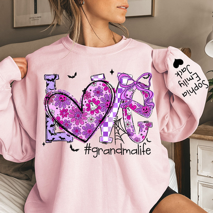 Naughty Halloween Flowers, Personalized Grandma Love Life Pumpkin and Kids