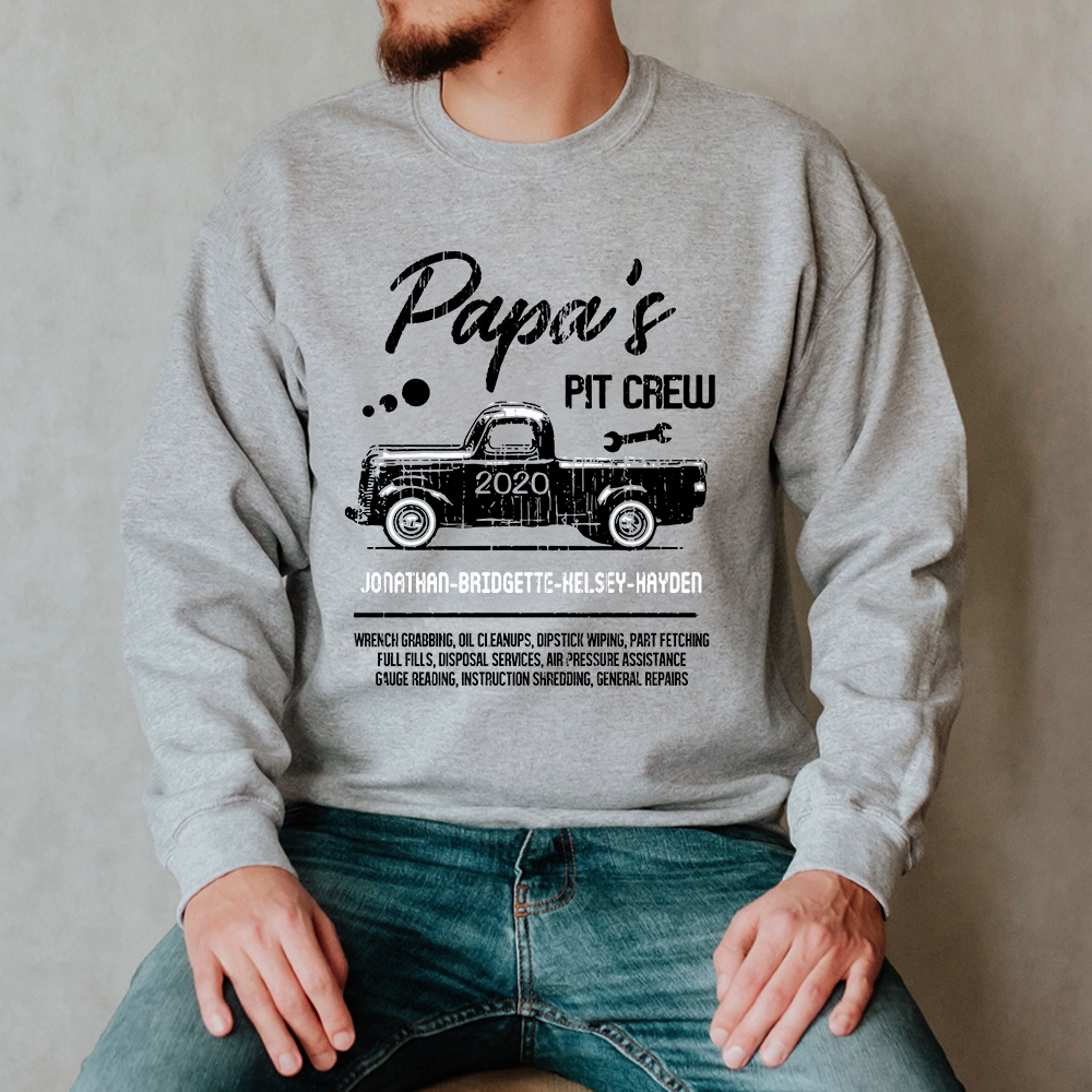 Papa Pit Crew And Kids Sweatshirt