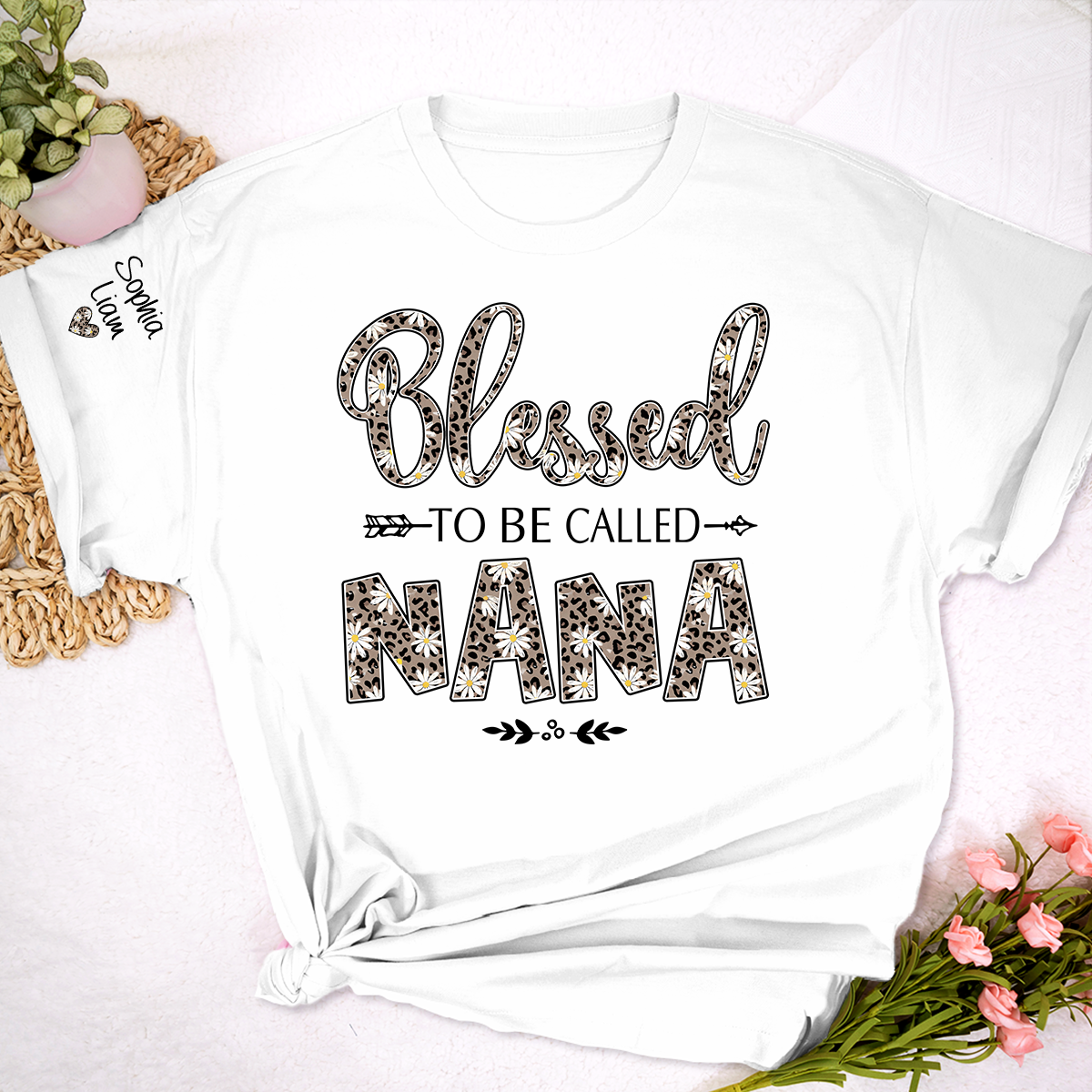 Blessed to Be Called Nana Shirt, Leopard Floral Nana T-Shirt, Cute Grandma Gift for Women