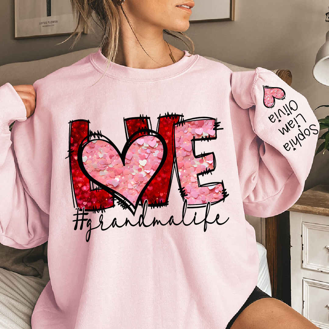 Valentine Watercolor Heart Gift For Grandma And Kids LTP01