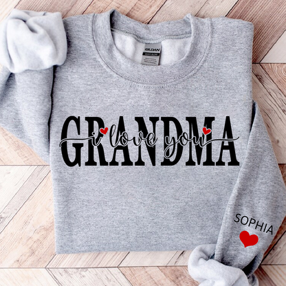 Personalized Family Sweatshirt for Grandma, Loved Beyond Measure Design, Custom Names Crewneck