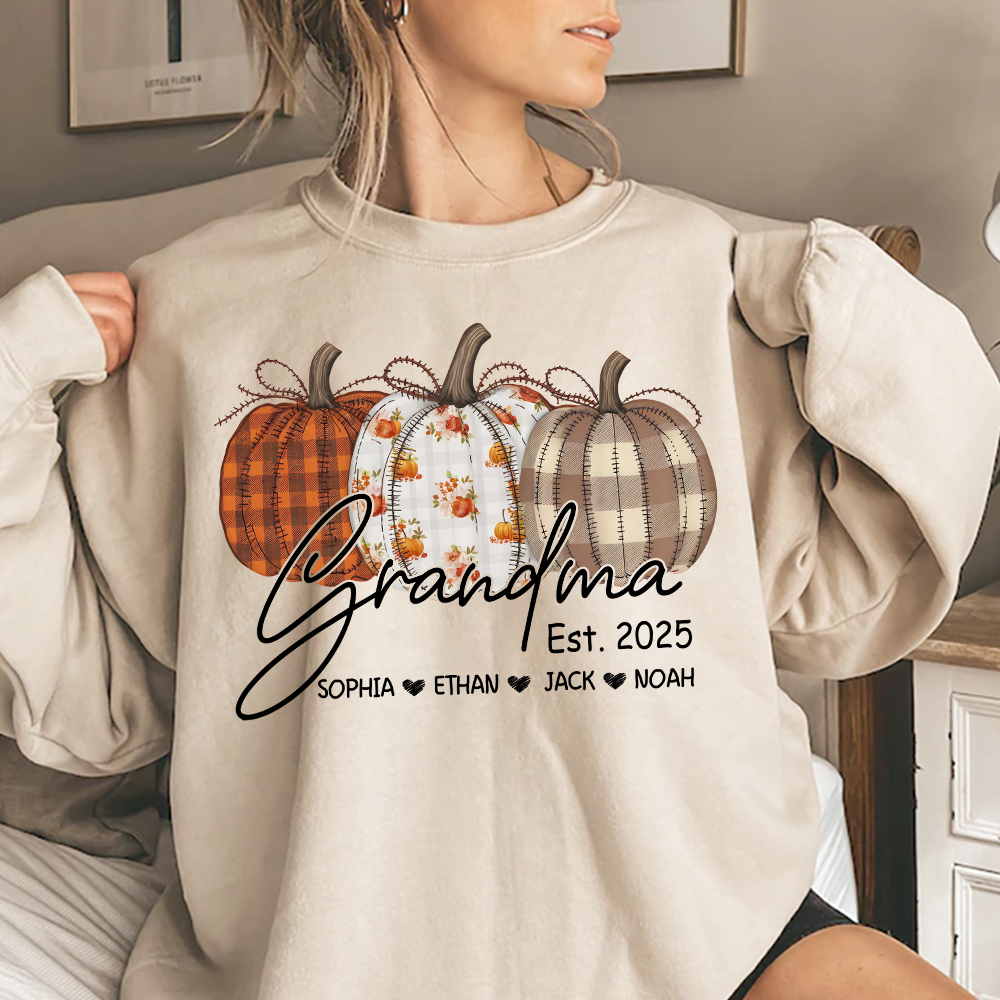 Fall Pumpkin Design, Customized Gifts for Grandma and Grandchild