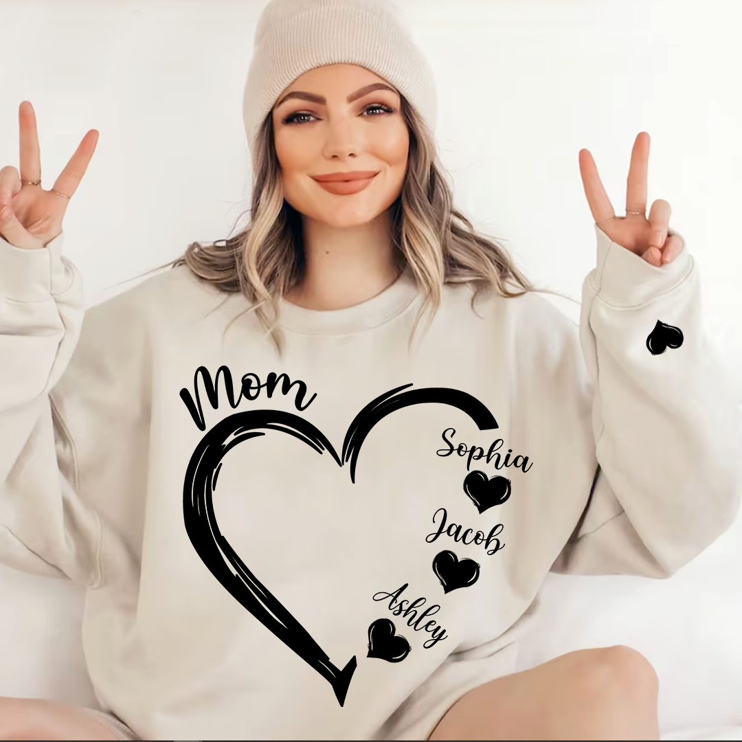 Heart Merry Christmas, Custom Mom Claus And Kids LTP01